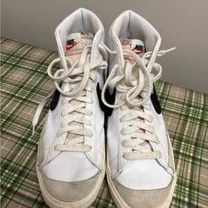 Nike White and Black High-Top Sneakers